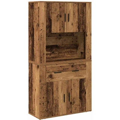 Image of vidaXL Highboard Old Wood 80x33x150 cm Engineered