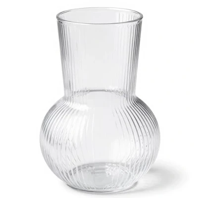 Image of Vase, Vases for Flowers, Ribbed Glass Vases,17 cm 6.6 Inch Flower Ledoir, Roses, Bud, Daffodils, Peony or Tulip