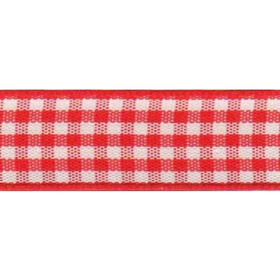 Image of Berisfords 40mm Gingham Ribbon 15 Red per metre