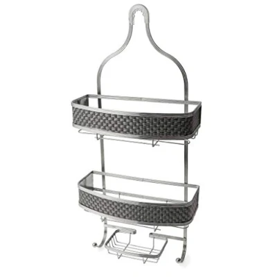 Image of BPIL Pisces 3 Tier Chrome Shower Caddy, Bathroom &amp; Kitchen Hanging Organizer, Space Saving Storage Rack for Toiletries, Shampoo, and Spices, Wall Mounted, Rust Resistant Design
