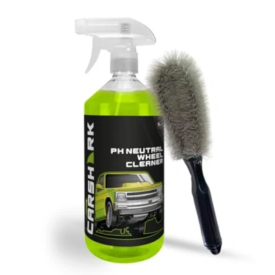 Image of CARSHARK Wheel Cleaning Kit, PH Neutral CLeaner 1 x L Spray, Brush (Black)