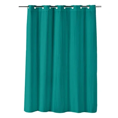 Image of Douceur d&#039;Intérieur Dotty Polyester Fluffy Curtains Blue Emerald 180 x 200 cm