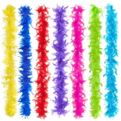 Image of Anjing 7 Pcs Feather Boa for Women Multicolor Boas Crafts Party Supplies Girls Dress up Costume (2M per Color)