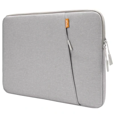 Image of JETech Laptop Sleeve for 13.3 Inch MacBook Air/Pro, 14 Pro M4 / M3 M2 M1 2021 2024, 13 13.6 Notebook, Waterproof Shock Resistant Bag Case with Accessory Pocket (Light Grey)