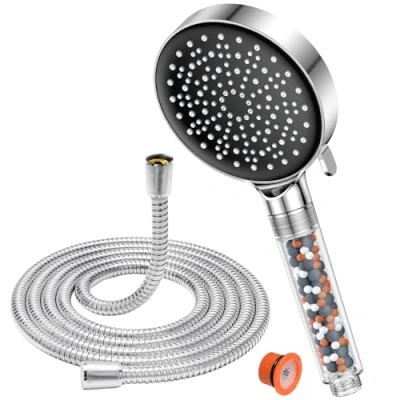 Image of Shower Head with Hose 1.8M, YEAUPE Filter for Hard Water,Shower High Pressure Low Water Pressure, Softener Showerheads,Power Square and Head,Pure