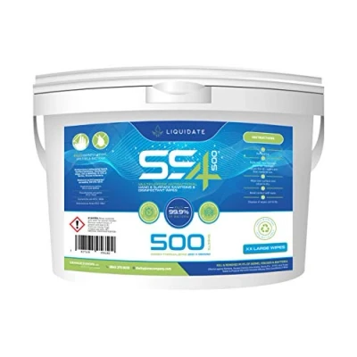 Image of SS4 500 Multi Purpose Wet Wipes/Fast Acting/Lemon Scented / Large sheets per roll