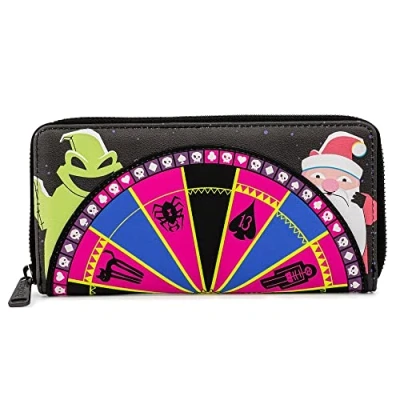 Image of Loungefly Oogie Boogie Wheel Zip Around Wallet The Nightmare Before Christmas Multi, Dimensions: W 20.3 cm x H 10