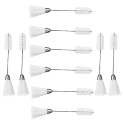 Image of Sewing Machine Cleaning Brush,10Pcs Dual End 150mm Brushes,Lint Brush Tools Set Stainless Steel Double Nylon Head Accessories