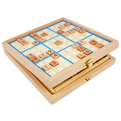 Image of Andux Zone Sudoku Board Box 3 in 1 Wooden Number Place Toy SD 03 (Blue)
