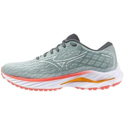 Image of Mizuno WAVE INSPIRE 20 Running Shoes Gray Mist/White/Dubarry Women Size 5,5