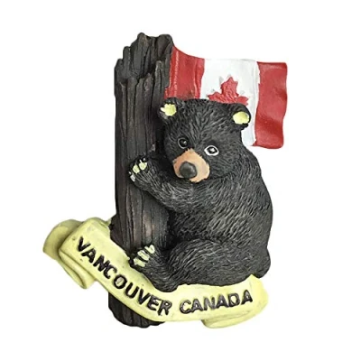 Image of Vancouver Canada 3D Bear Fridge Magnet Tourist Souvenir Travel Sticker,Canada Refrigerator Magnet,Home and Kitchen Decoration Collection from China