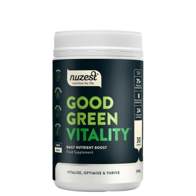 Image of Greens Powder by Nuzest Good Green Vitality Filled with Vitamins, Minerals &amp; Superfoods Vegan Multivitamin Drink Gluten Free Dairy 300g 30 Servings