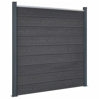 Image of vidaXL Fence Panel Set Grey 180x186 cm WPC