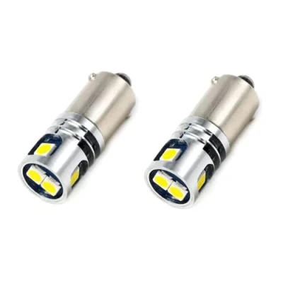 Image of SageSunny 2PCS BA9S 53 T4W LED Bulb 12V 5SMD 3030 Chips White for Car Map Light Side Marker Turn Signal Reverse License Plate