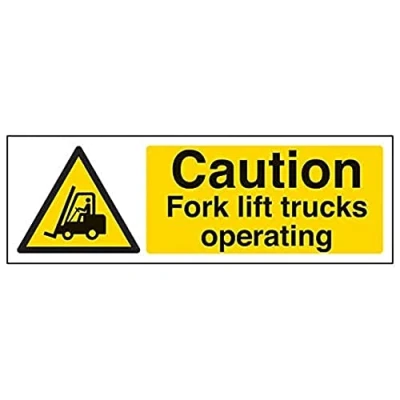 Image of V Safety Eco Friendly Warning Vehicle Caution Fork Lift Trucks Operating 600 X 200mm