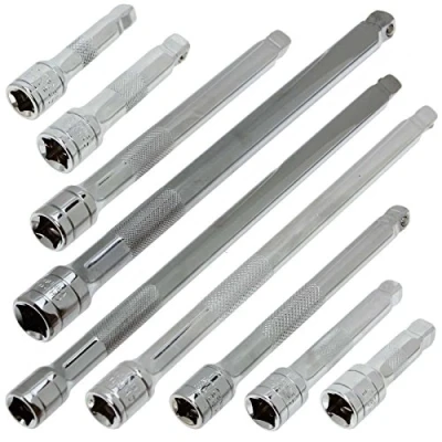 Image of SPARES2GO 9 Piece Wobble Extension Bar Set (1/4&#039;&#039;, 3/8&#039;&#039;, 1/2&#039;&#039;)