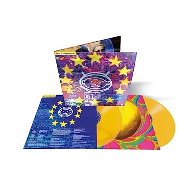 Image of U2 Zooropa 30th Anniversary Yellow vinyl Foil Metallic Cover Sealed 2023 UK 2 LP set 5599259