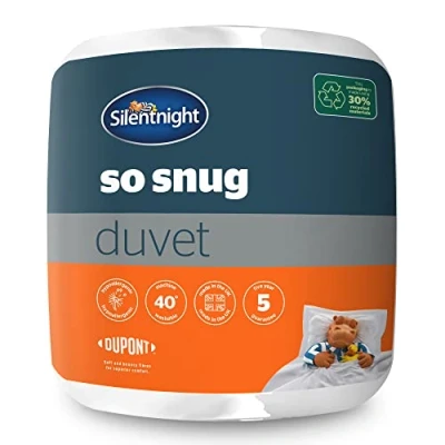 Image of Silentnight So Snug King Bed Duvet Quilt, 15 Tog Winter Warm Cosy Thick Hypoallergenic and Machine Washable, White, King, (534222GE)