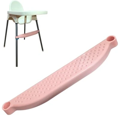 Image of HANQ High Chair Footrest, Adjustable Height Baby Highchairs Pedal Portable Foot Rest for HighChair Accessories, Compatible with IKEA Antilop Footstool (Pink)