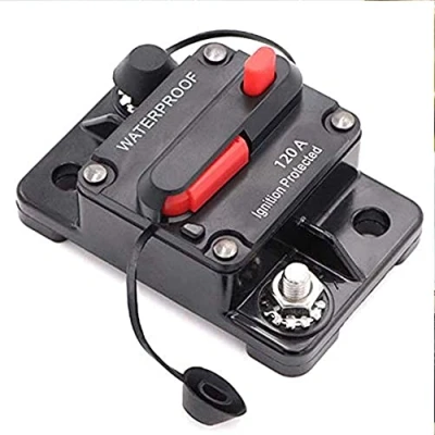 Image of Car Circuit Breaker,DC 12V 48V Waterproof Audio Inline Breaker with Manual Reset Fuse Holder Inverter,Auto for Motor Marine Boat RV Caravan (120AMP)