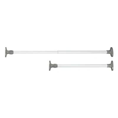 Image of WENKO Herkules Telescopic Clamp Rail, Powder coated metal, White/Grey, 8 x 47 80 4.5 cm
