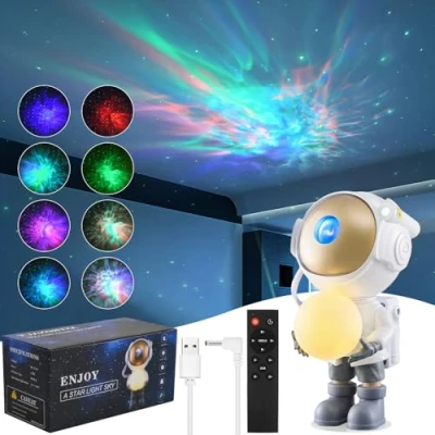 Image of Bezavea Astronaut Galaxy Star Projector, 360Adjustable Starry Night Light Projector with Nebula, Timer and Remote Control, Gifts for Children Adultsildren Adults (White)