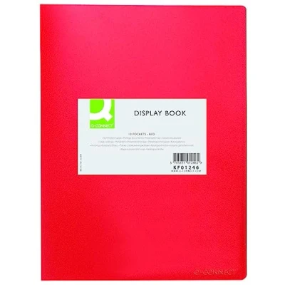 Image of Q Connect Polypropylene Display Book 10 Pocket A4 Red Ref KF01246