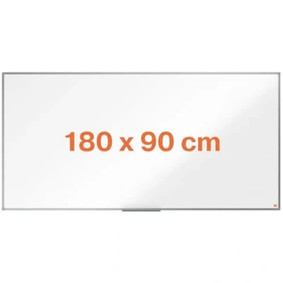 Image of Nobo Steel Magnetic Whiteboard, 1800 x 900mm, Aluminium Trim, Corner Wall Mounting, Includes Whiteboard Pen Tray, Essence Range, 180 90cm, White, 1915450
