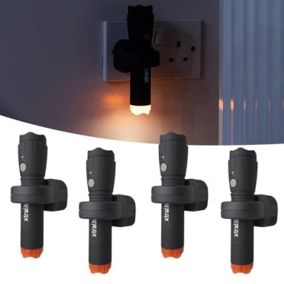 Image of Xtralite NiteSafe Rechargeable Torch &amp; Night Light Torch, Power Failure and Nightlight Four Pack