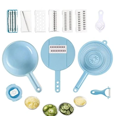 Image of Vegetable Chopper Food Onion Multifunctional 12 in 1 with 7 Blades and Container Cutter Dicer for Salad