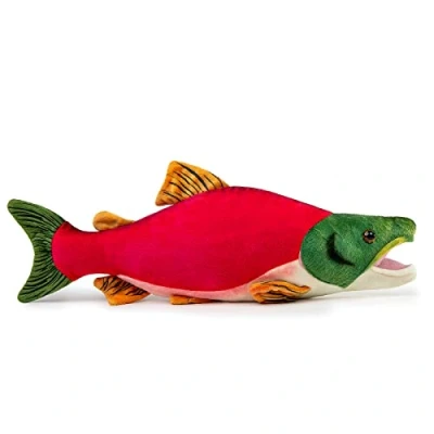 Image of lilizzhoumax Simulation Sockeye Salmon Plush Toy 39cm/15, Realistic Stuffed Animal Fish Toy, Cute Super Soft Sea Home Decoration Toys Gift