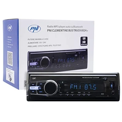 Image of Radio MP3 Player Auto PNI Clementine Bus 8524BT 4x45w, RDS, 12V / 24V 1 DIN cu SD, USB, AUX, RCA SI Bluetooth 24 Volt