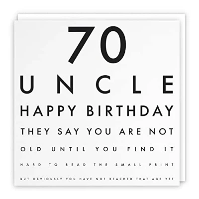 Image of Hunts England Uncle 70th Funny Birthday Card 70 Happy Fun Letters Collection