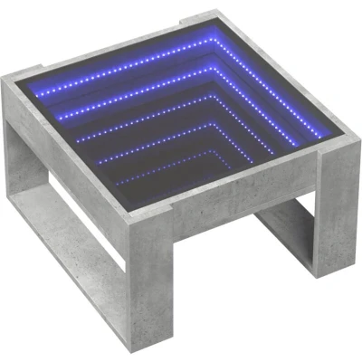 Image of vidaXL Coffee Table with Infinity LED Concrete Grey 50x53x30 cm