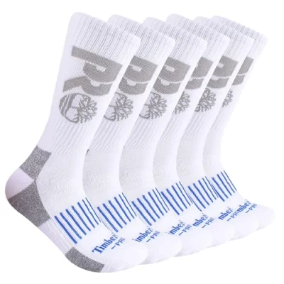 Image of Timberland PRO Men&#039;s 6 Pack Crew Socks, White, X Large