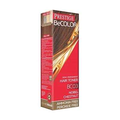 Image of VIPs Prestige Semi permanent Hair Dye Nobel Chestnut BC03 Becolor No Peroxide &amp; Ammonia Toner Natural Colour for Women with Nettle Extract Temporary 100 ML