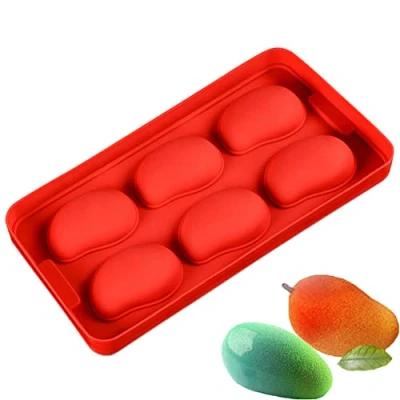 Image of DUBENS Mango Form Silicone Mould for Mousse Cake Baking, 3D Baking Moulds Cakes, French Dessert Pastry Chocolate Ice Cream