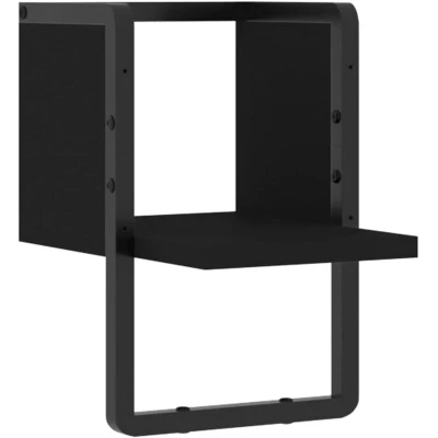 Image of vidaXL Wall Shelf with Bar Black 20x25x30 cm