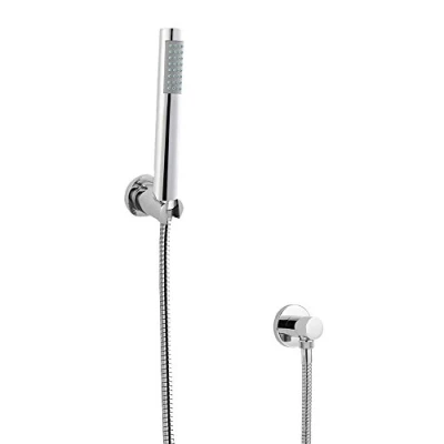 Image of Milano Mirage Modern Pencil Hand Shower Handset Hose Wall Bracket Outlet Elbow Chrome