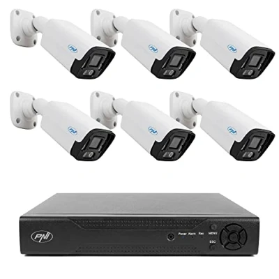 Image of Video surveillance package NVR PNI House IP716 and 6 cameras IP125 with IP, 5MP