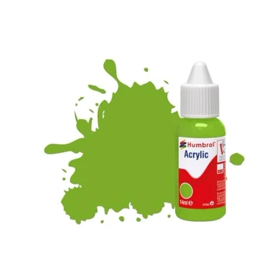 Image of Humbrol Model Paint DB0038 No 38 Lime Gloss (14ml), Acrylic Paints for Models, Plastic, Metal, Wood, Glass, Ceramics and More, Touch Up Hobby Bottle Craft Kits