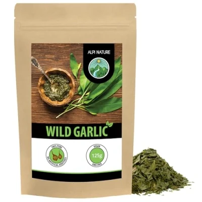Image of wild garlic (125g, 4.4oz), bear 100% natural, leaves without additives, spice