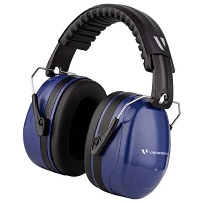 Image of Vanderfields Ear Defenders Adults, 33dB Certified UKCA, Protection Noise Cancelling Headphones, Safety Earmuffs Protectors, Sensory for Autism, DIY, Mowing, Construction