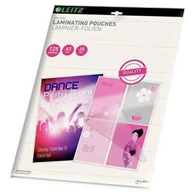 Image of Leitz iLAM 125 Microns A3 Glossy Laminating Pouches (Pack of 25)