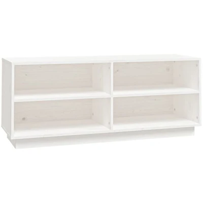 Image of vidaXL Shoe Cabinet White 110x34x45 cm Solid Wood Pine
