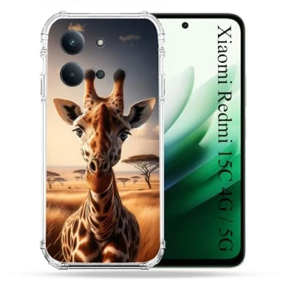 Image of Reinforced Case for Xiaomi Redmi 15C 4G Animal Giraffe Savannah