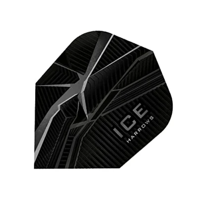 Image of Harrows Ice Recut 100 Micron Dart Flights, 10 Sets of 3 Standard No. 6, Black