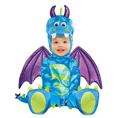 Image of amscan 9915551 Childs Little Dragon Fancy Dress Costume (18 24 months)