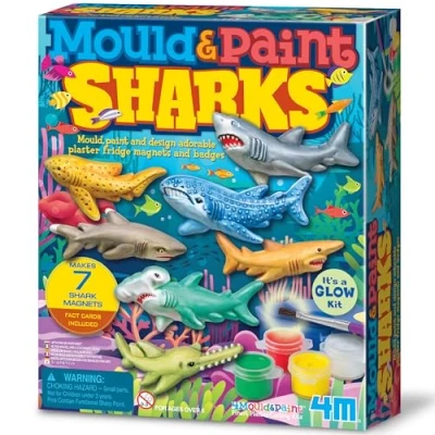 Image of 4M Mould &amp; Paint Sharks, Multi Colours