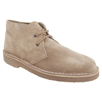 Image of Roamers Adults Unisex Real Suede Unlined Desert Boots (13 UK) (Stone)